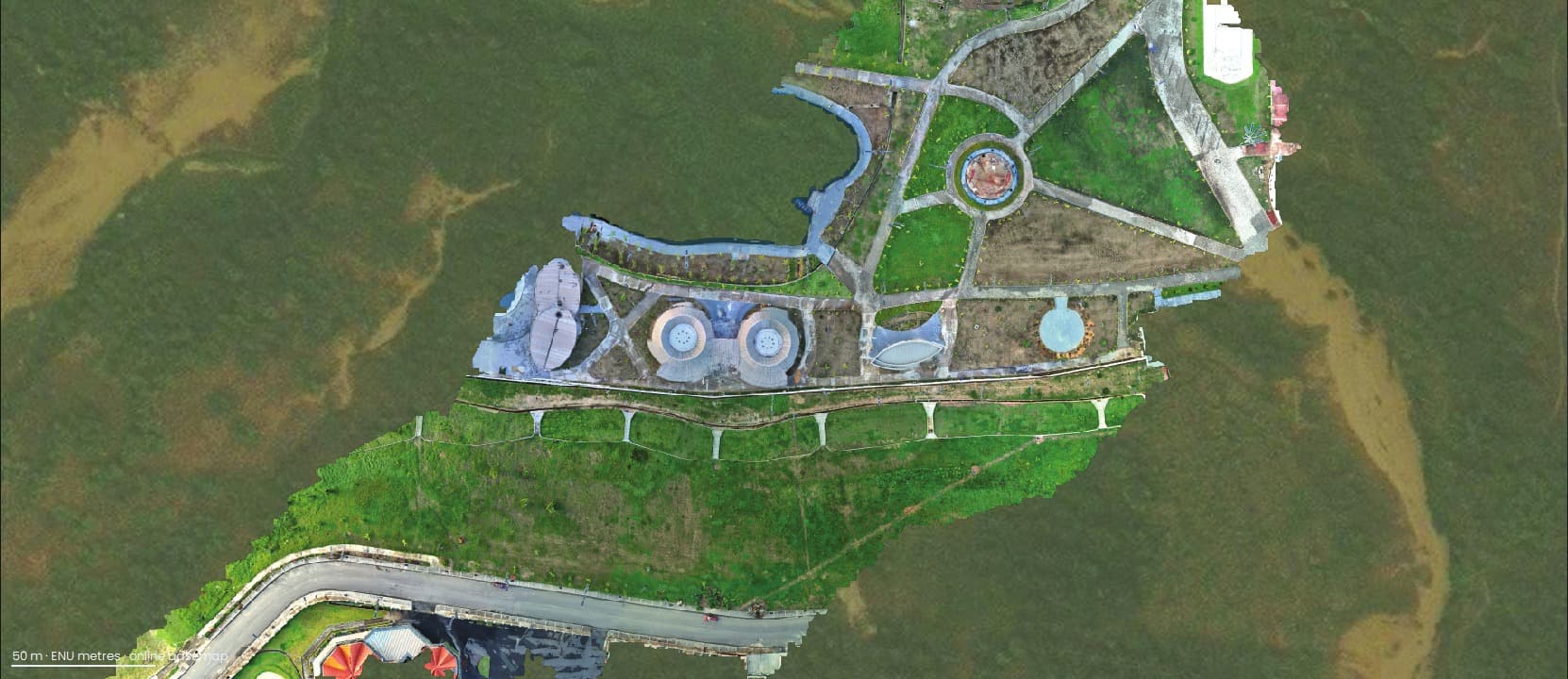 True orthomosaic in the Map view of AERO AI Reality Engine